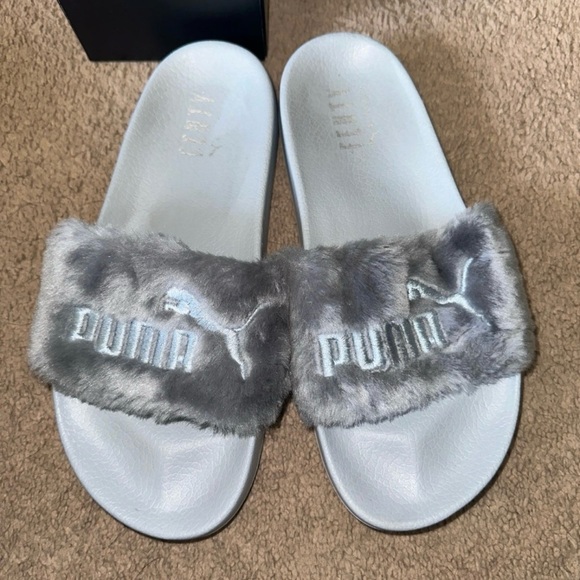 Rihanna Leadcat Fenty Quarry-Puma Silver Slides - Picture 1 of 7